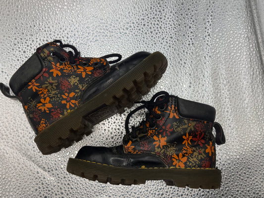 Vintage Toddler Doc Martens Limited Edition Autumn Floral Leather Made in England Boot