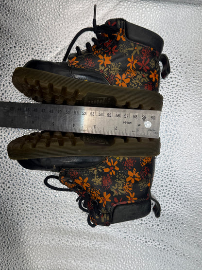 Vintage Toddler Doc Martens Limited Edition Autumn Floral  Leather Made in England Boot