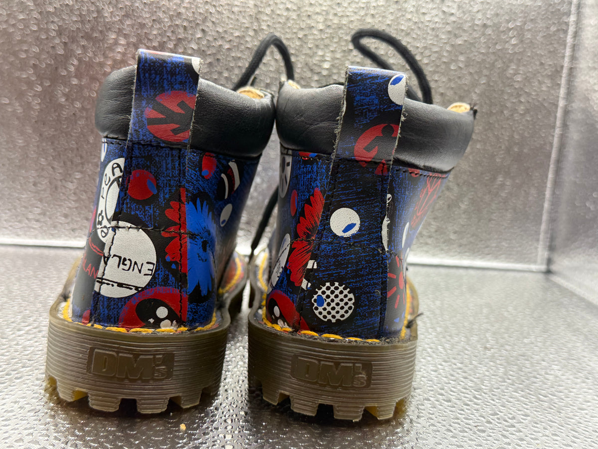 Vintage Toddler Doc Martens Limited Edition Peace & Love Leather Made in England Boot