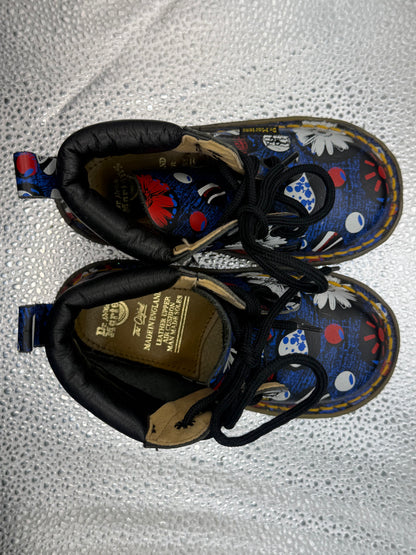 Vintage Toddler Doc Martens Limited Edition Peace & Love Leather Made in England Boot