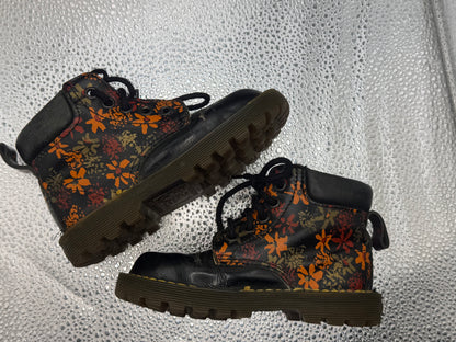 Vintage Toddler Doc Martens Limited Edition Autumn Floral  Leather Made in England Boot