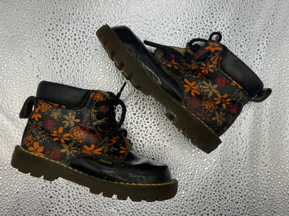 Vintage Toddler Doc Martens Limited Edition Autumn Floral  Leather Made in England Boot
