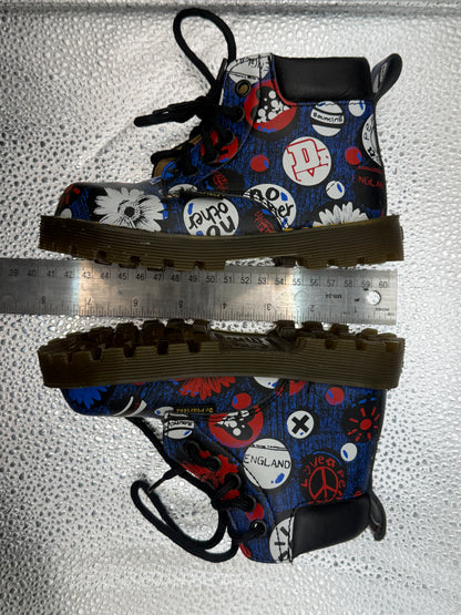Vintage Toddler Doc Martens Limited Edition Peace & Love Leather Made in England Boot