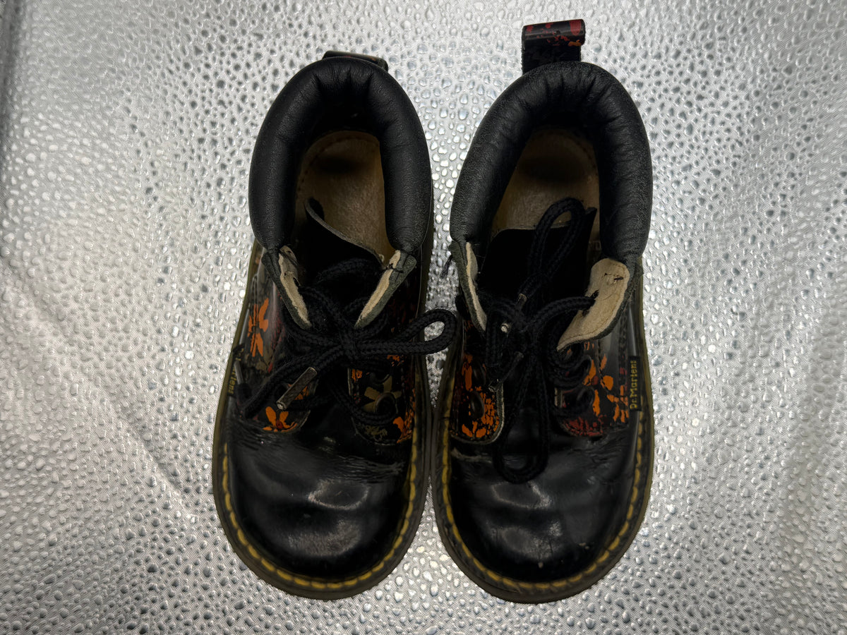Vintage Toddler Doc Martens Limited Edition Autumn Floral  Leather Made in England Boot